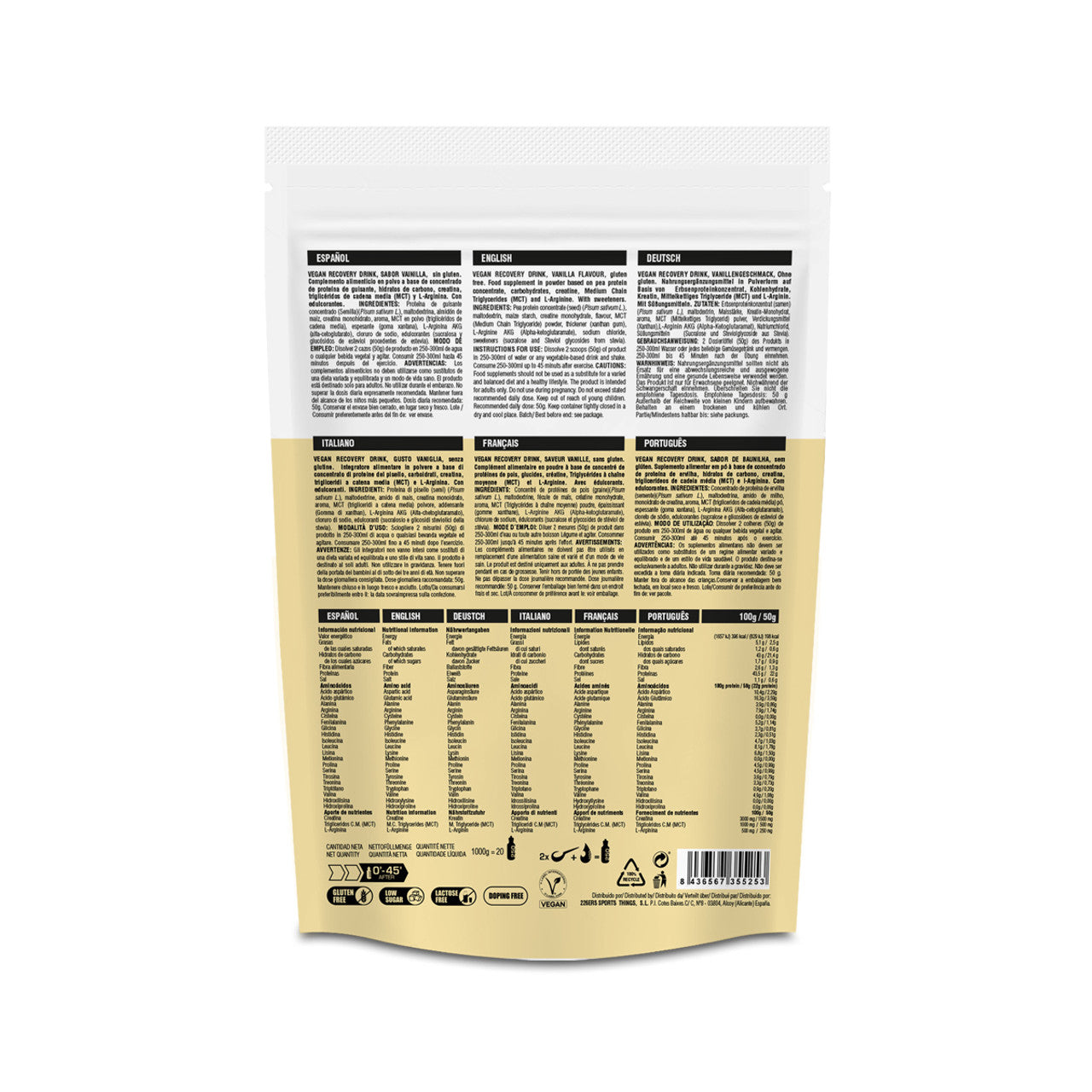 226ERS BOISSON RECUPERATION VANILLE VEGAN 1KG