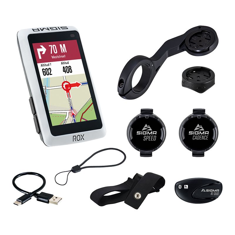 Sigma ROX 12.1 EVO Set compteur GPS vélo + Capteur Vitesse, Cadence, FC