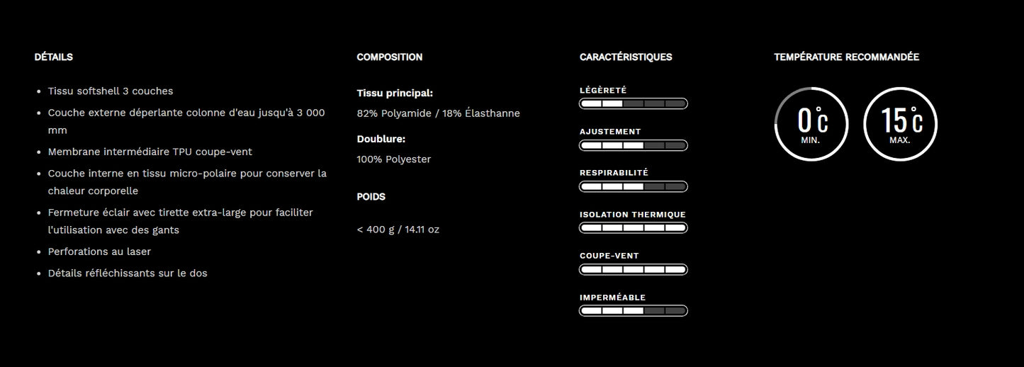 Veste vélo softshell homme J3 Seymour