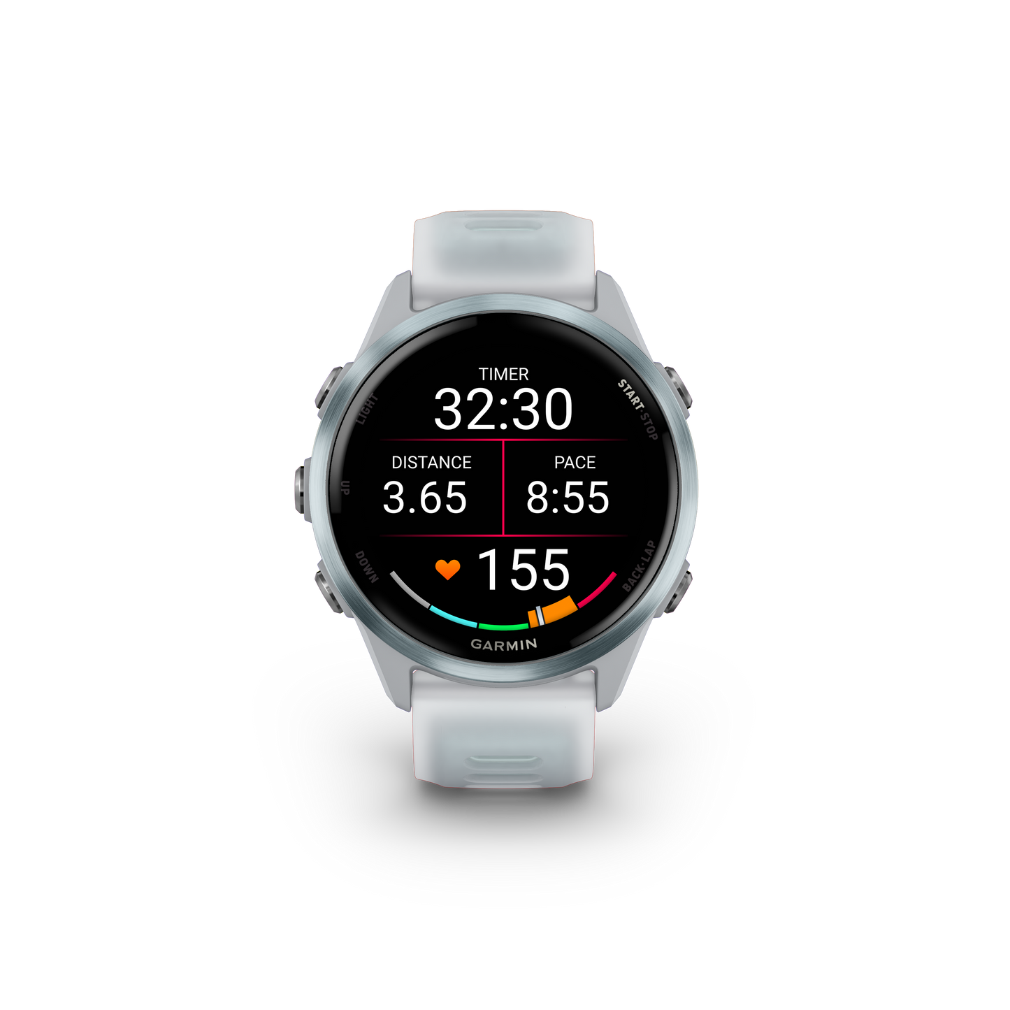 NEW Forerunner 570 - 42mm Aluminium bleu ciel avec bracelet blanc translucide/bleu ciel