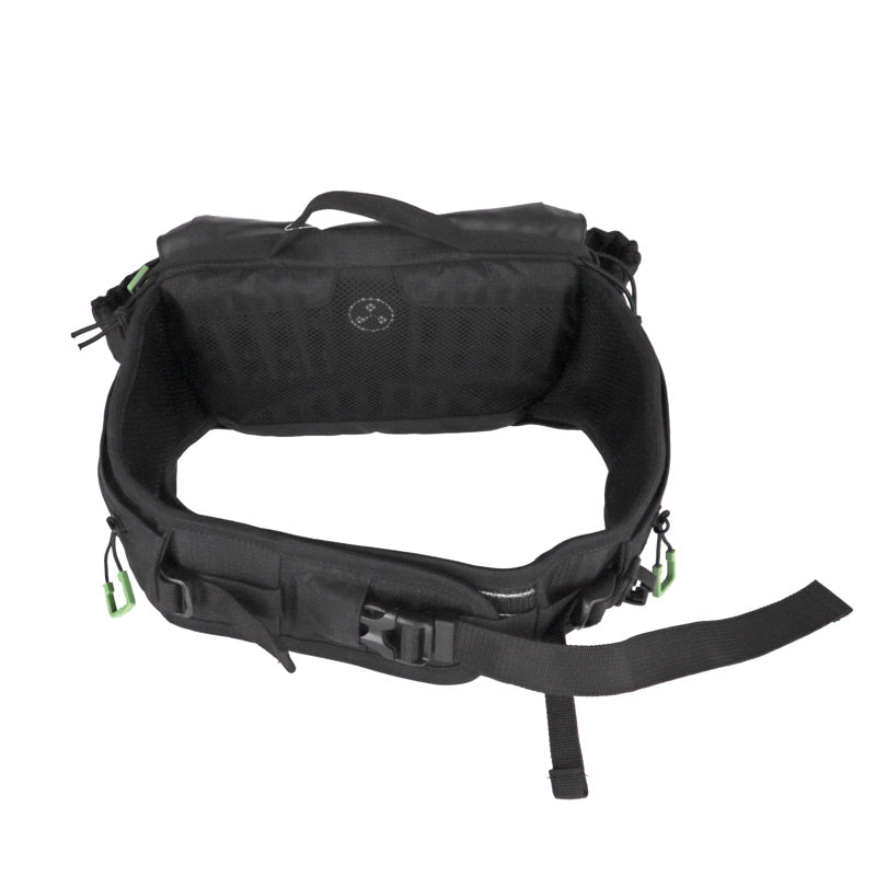 XLC BA-H01 CEINTURE BANANE HIP BAG 3.6L IMPERMÉABLE POLYESTER NOIR/VERT (27x21x8 cm)