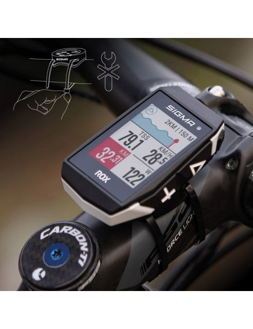 KIT CYCLOCOMPUTER GPS SIGMA ROX 11.1 EVO CAPTEUR 150+ FONCTIONS BLANC