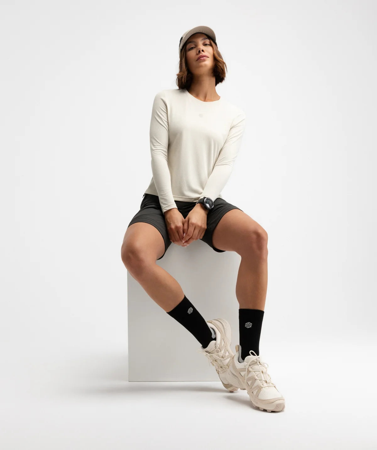 T-shirt randonnée manches longues femme Wander Sand