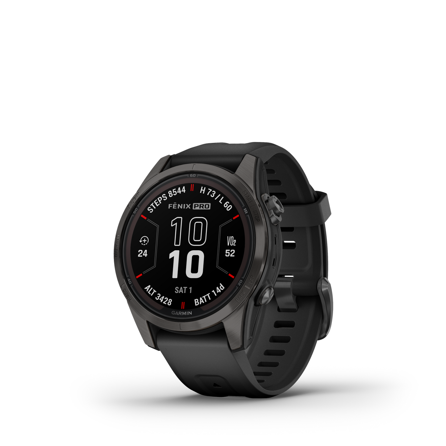 fēnix® 7S Pro Sapphire Solar Edition Titane avec revêtement Carbon Gray DLC et bracelet noir