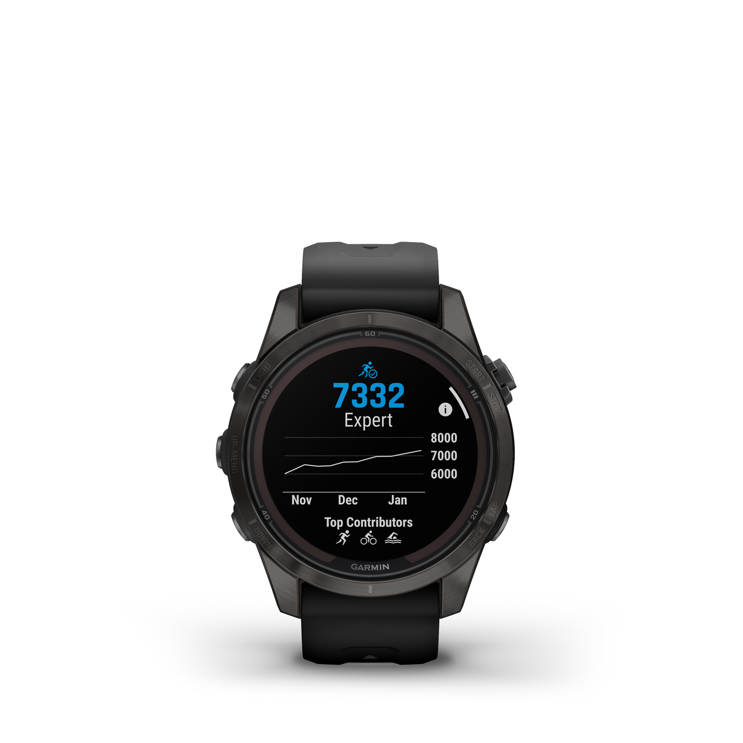fēnix® 7S Pro Sapphire Solar Edition Titane avec revêtement Carbon Gray DLC et bracelet noir