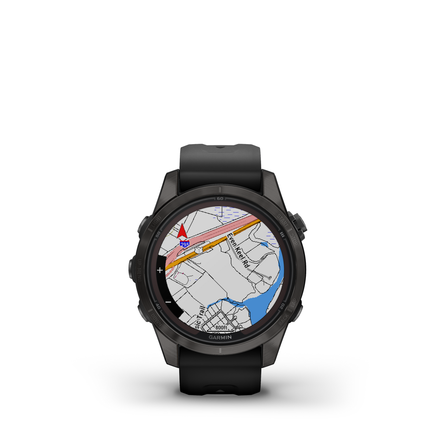 fēnix® 7S Pro Sapphire Solar Edition Titane avec revêtement Carbon Gray DLC et bracelet noir