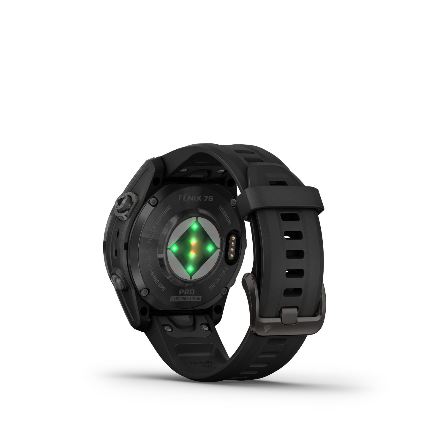 fēnix® 7S Pro Sapphire Solar Edition Titane avec revêtement Carbon Gray DLC et bracelet noir
