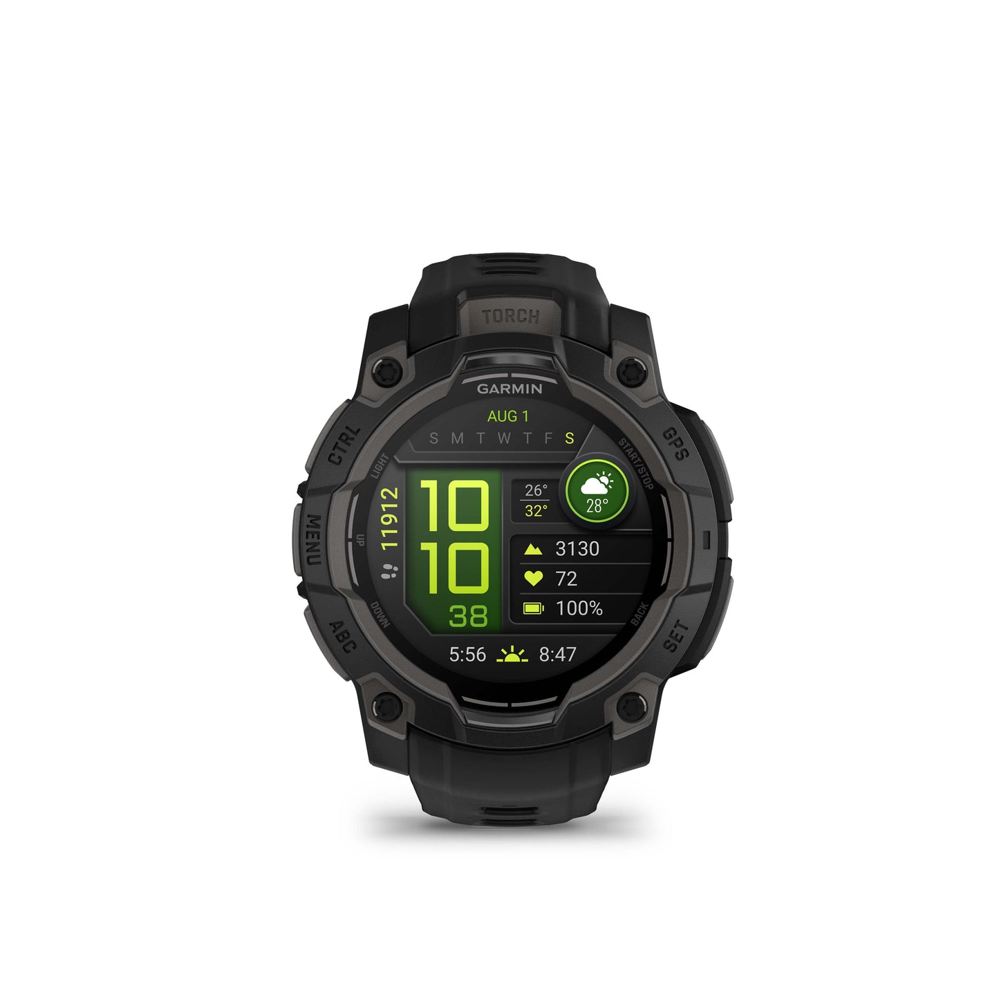 Montre GPS Garmin Instinct 3 AMOLED - 45 mm Noir avec Bracelet en Silicone Noir