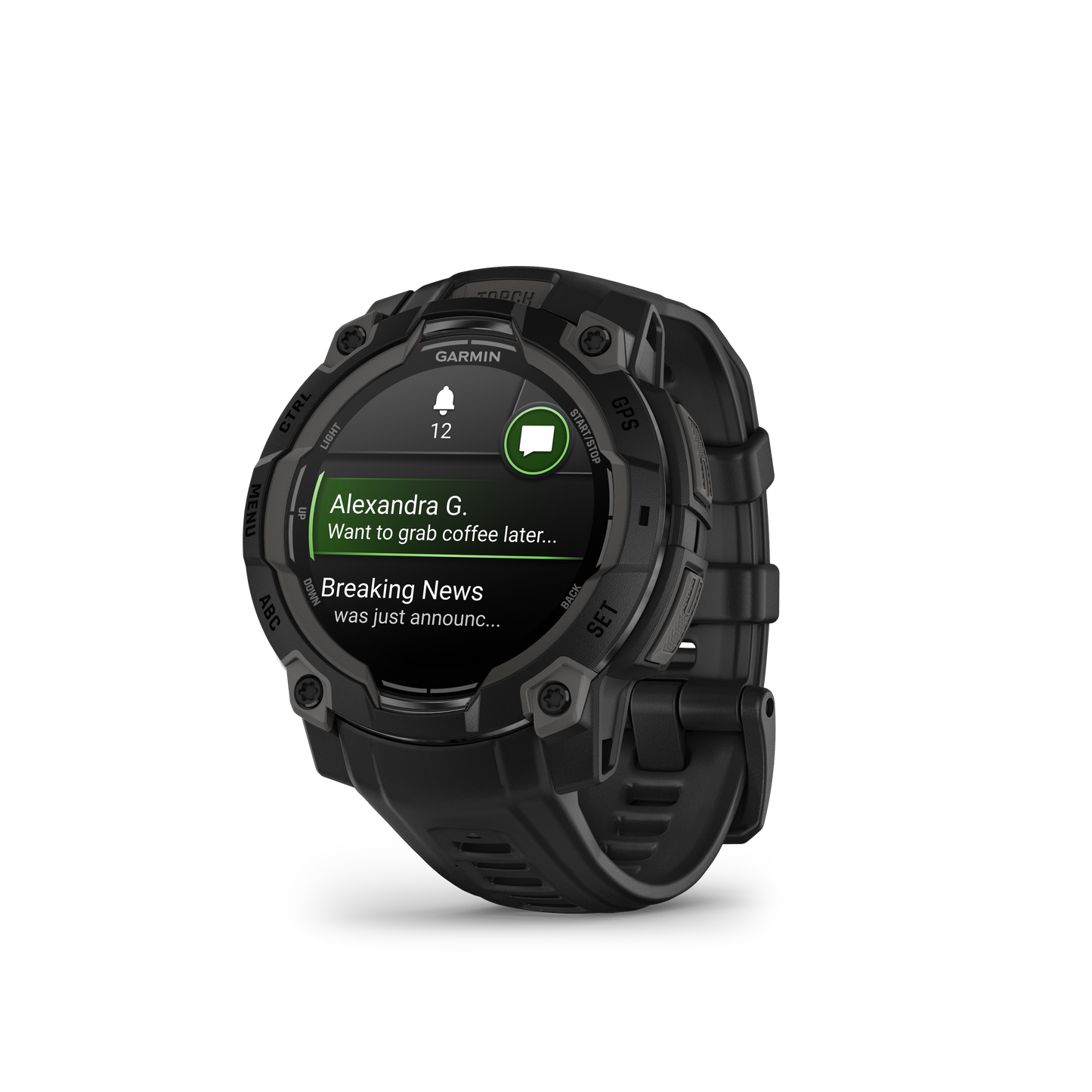 Montre GPS Garmin Instinct 3 AMOLED - 45 mm Noir avec Bracelet en Silicone Noir