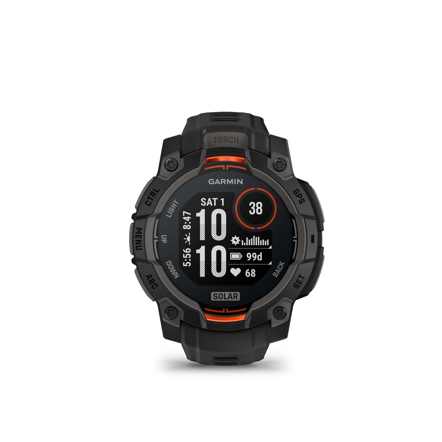 Montre GPS Garmin Instinct 3 Solar - 45 mm Noir avec Bracelet en Silicone Noir