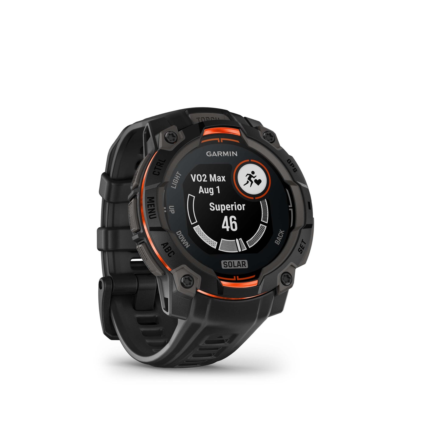 Montre GPS Garmin Instinct 3 Solar - 45 mm Noir avec Bracelet en Silicone Noir