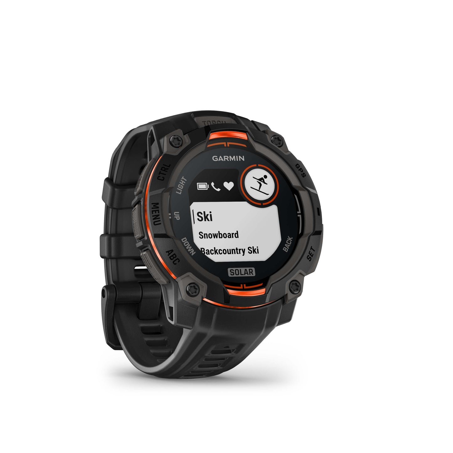 Montre GPS Garmin Instinct 3 Solar - 45 mm Noir avec Bracelet en Silicone Noir