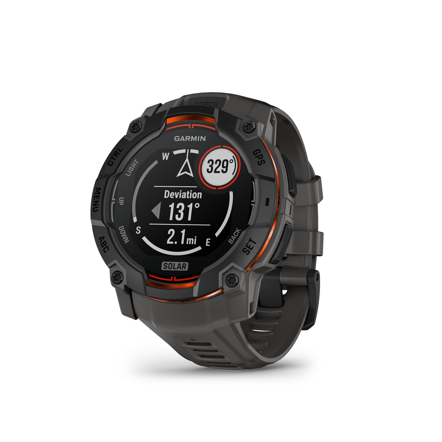 Montre GPS Garmin Instinct 3 Solar - 50 mm Noir avec Bracelet en Silicone Gris Charcoal