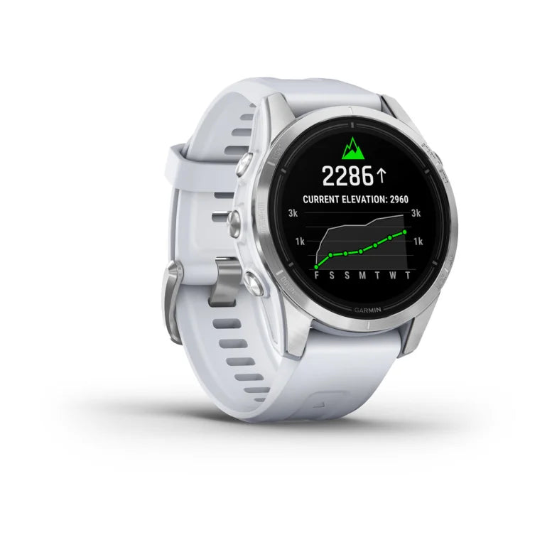 Montre Garmin epix™ Pro (Gen 2) Standard Edition | 42 mm Silver avec bracelet blanc