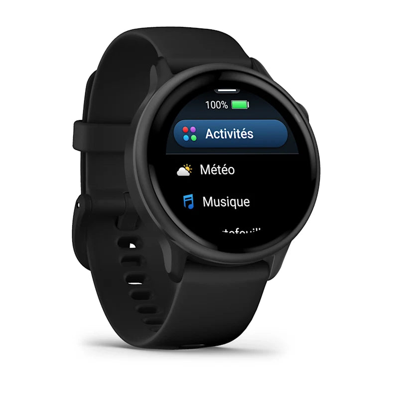 Montre Connectée Garmin Vívoactive 6 Metallic Gray avec bracelet noir