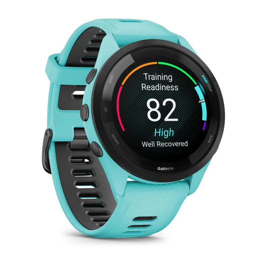 Forerunner 265 turquoise avec bracelet en silicone turquoise/noir