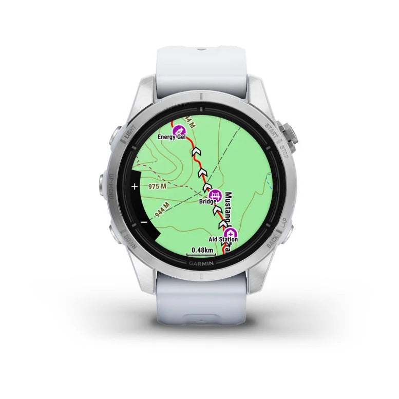 Montre Garmin epix™ Pro (Gen 2) Standard Edition | 42 mm Silver avec bracelet blanc