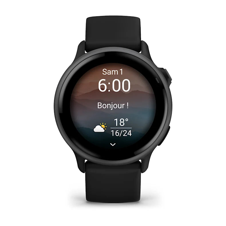 Montre Connectée Garmin Vívoactive 6 Metallic Gray avec bracelet noir