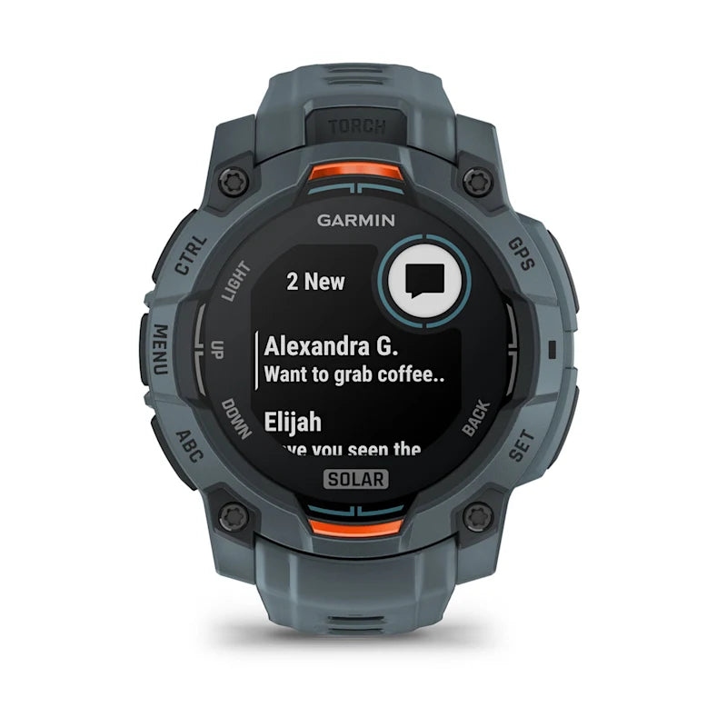 Montre GPS Garmin Instinct 3 Solar - 45 mm Bleu crépuscule avec bracelet bleu crépuscule