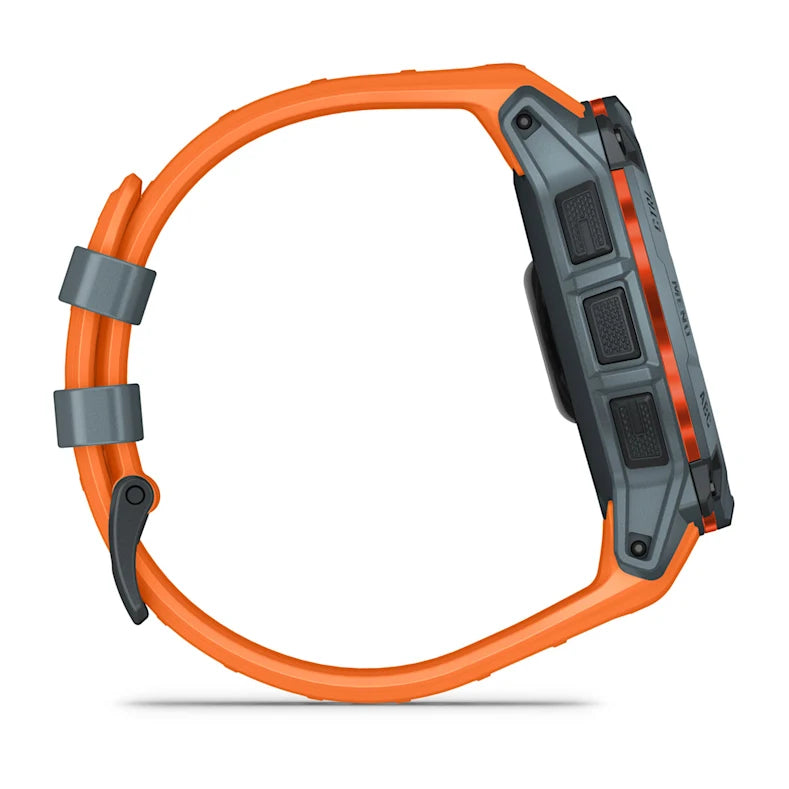 Montre GPS Garmin Instinct 3 Solar - 50 mm Bleu crépuscule avec bracelet orange