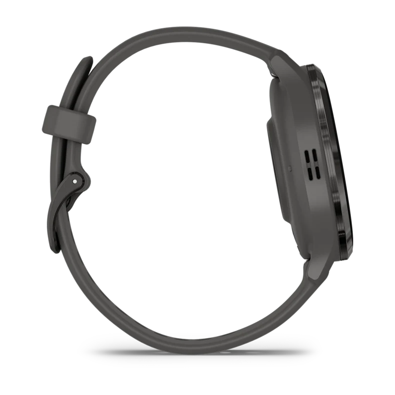 Montre de Sport Garmin Venu 3S boîtier acier inoxydable gris foncé et bracelet en silicone gris foncé
