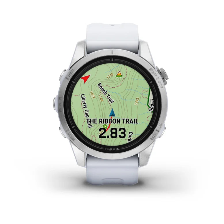 Montre Garmin epix™ Pro (Gen 2) Standard Edition | 42 mm Silver avec bracelet blanc