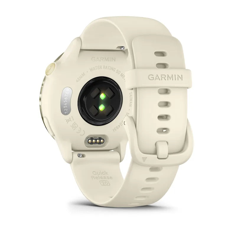 Montre Connectée Garmin Vívoactive 6 Lunar Gold avec bracelet ivoire