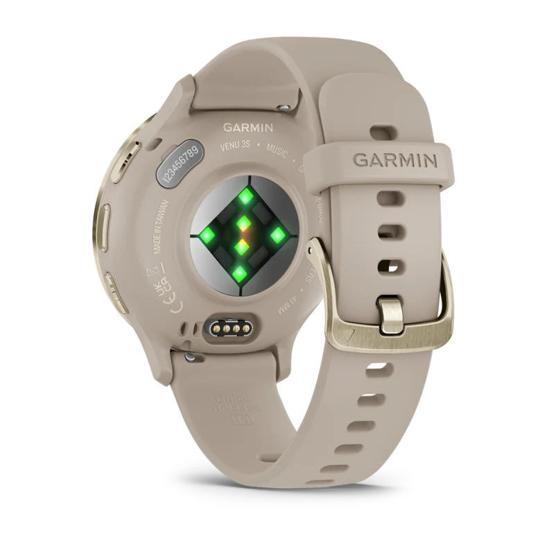 Montre de Sport Garmin Venu® 3S boîtier OR et bracelet en silicone lin