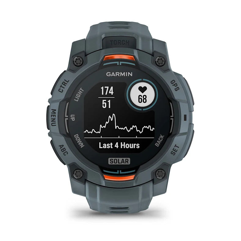 Montre GPS Garmin Instinct 3 Solar - 45 mm Bleu crépuscule avec bracelet bleu crépuscule