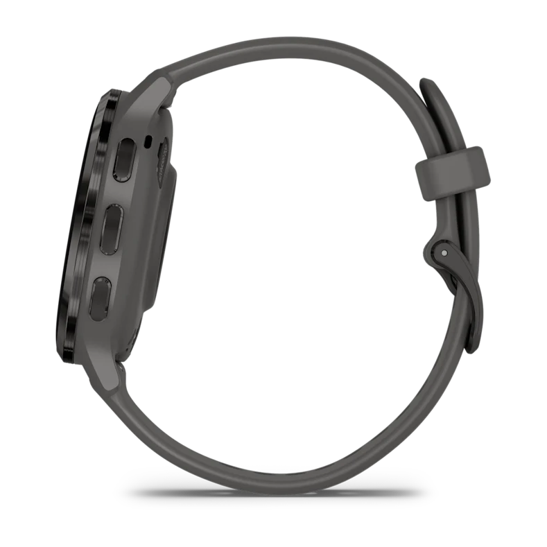 Montre de Sport Garmin Venu 3S boîtier acier inoxydable gris foncé et bracelet en silicone gris foncé