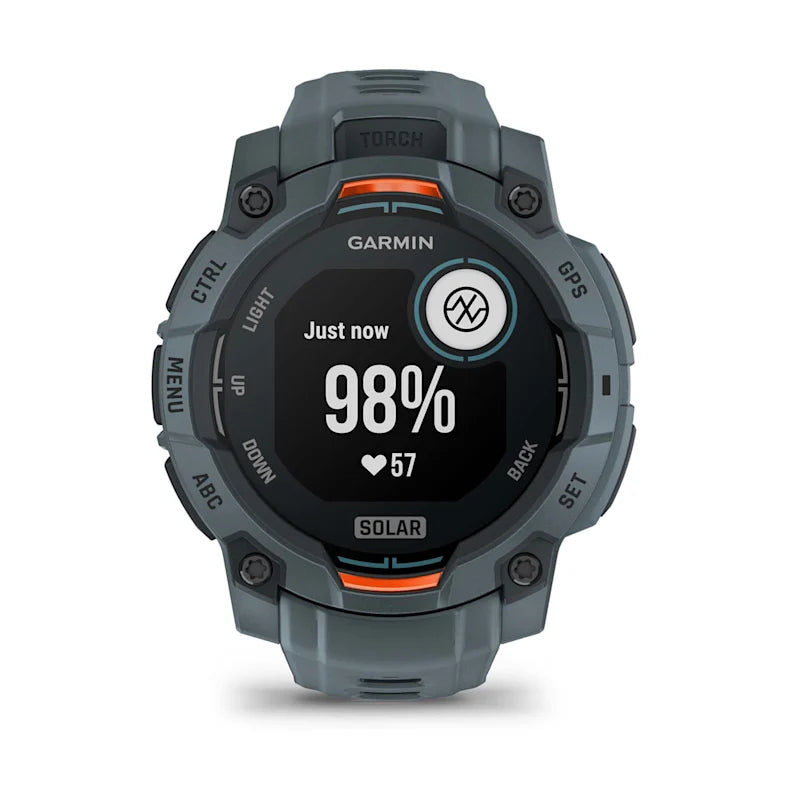 Montre GPS Garmin Instinct 3 Solar - 45 mm Bleu crépuscule avec bracelet bleu crépuscule