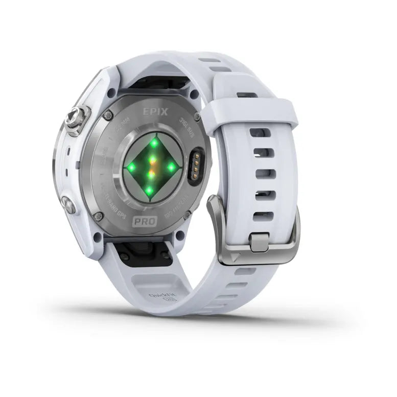 Montre Garmin epix™ Pro (Gen 2) Standard Edition | 42 mm Silver avec bracelet blanc