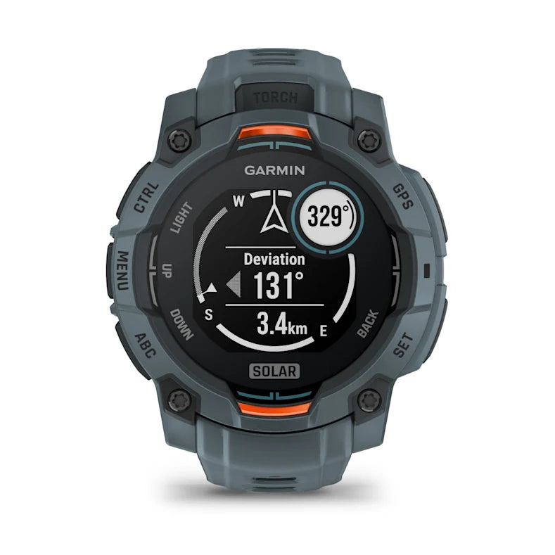 Montre GPS Garmin Instinct 3 Solar - 45 mm Bleu crépuscule avec bracelet bleu crépuscule