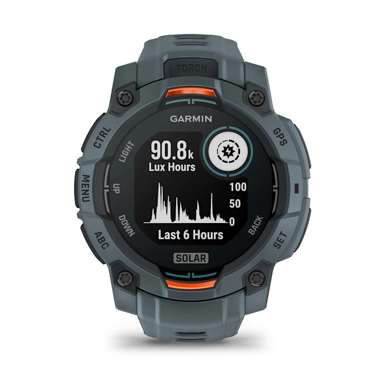 Montre GPS Garmin Instinct 3 Solar - 45 mm Bleu crépuscule avec bracelet bleu crépuscule
