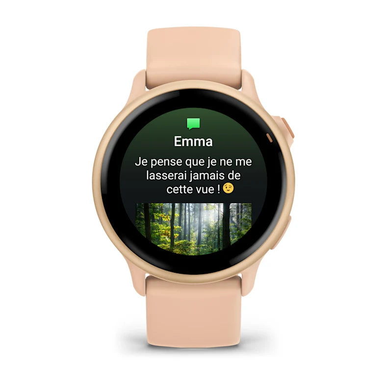 Montre Connectée Garmin Vívoactive 6 Metallic Pink Dawn avec bracelet rose pêche