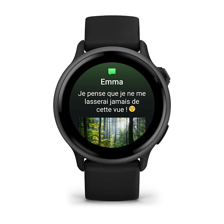 Montre Connectée Garmin Vívoactive 6 Metallic Gray avec bracelet noir