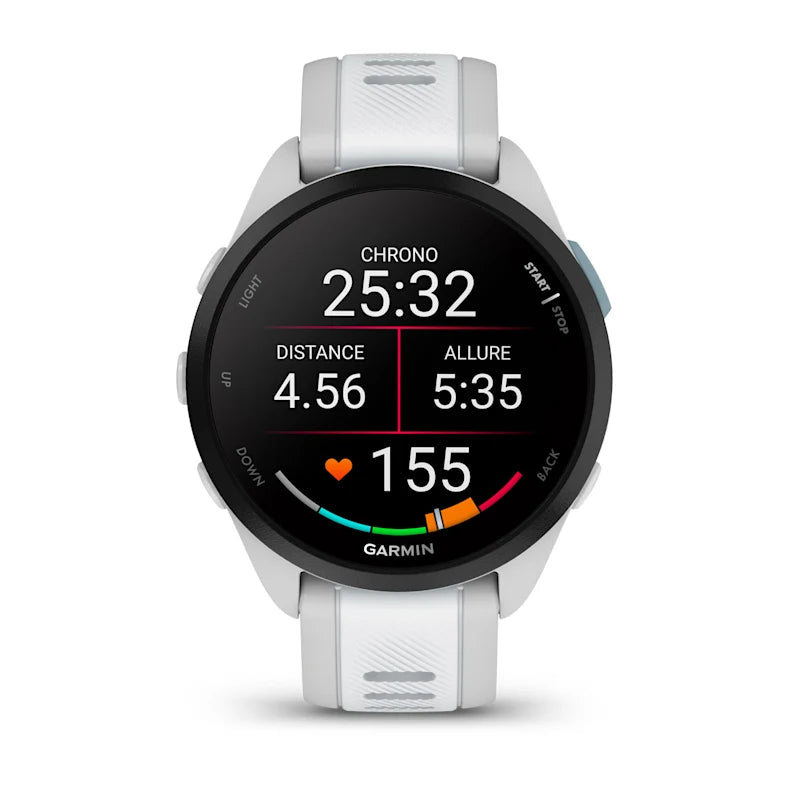 Forerunner® 165 Music Blanc/Gris clair