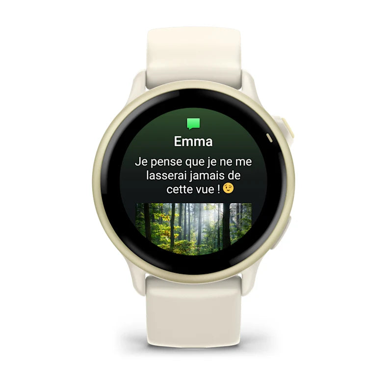 Montre Connectée Garmin Vívoactive 6 Lunar Gold avec bracelet ivoire
