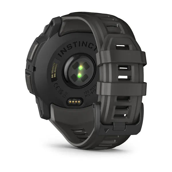 Montre GPS Garmin Instinct 3 AMOLED - 50 mm Noir avec Bracelet en Silicone Gris Charcoal