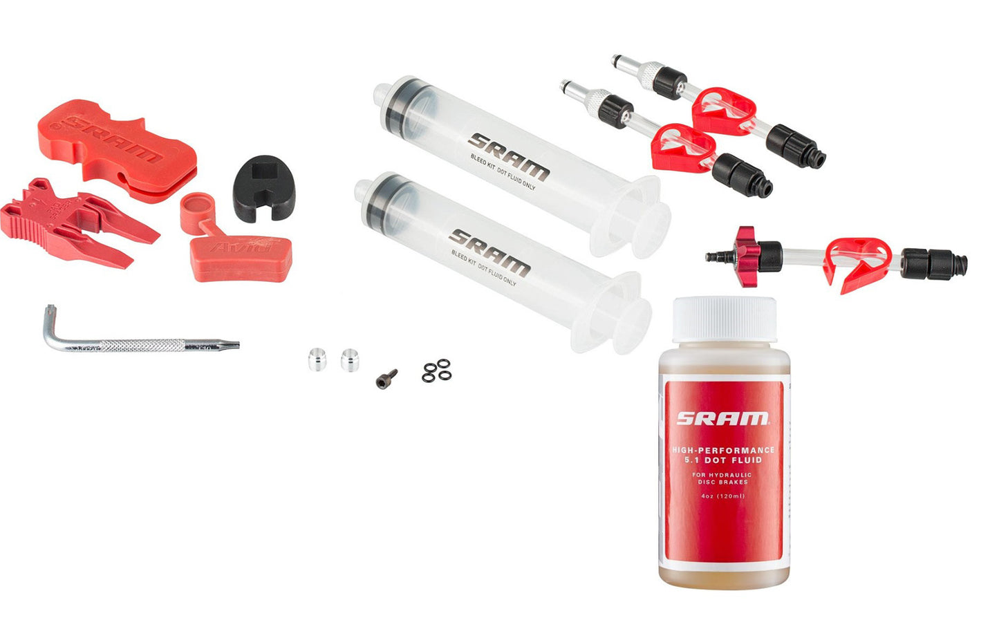 KIT DE PURGE DE FREIN À DISQUE SRAM A1+LIQUIDE DOT 5.1 POUR X0/ XX/ GUIDE/LEVEL/CODE/HYDROR/G2