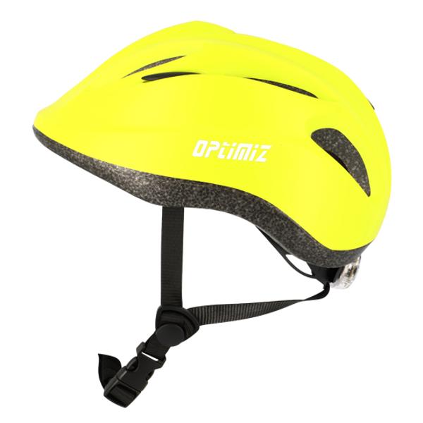 CASQUE ENFANT OPTIMIZ O102 JAUNE MAT AVEC REGLAGE OCCIPITAL 52 / 56 (LED INTEGRE)