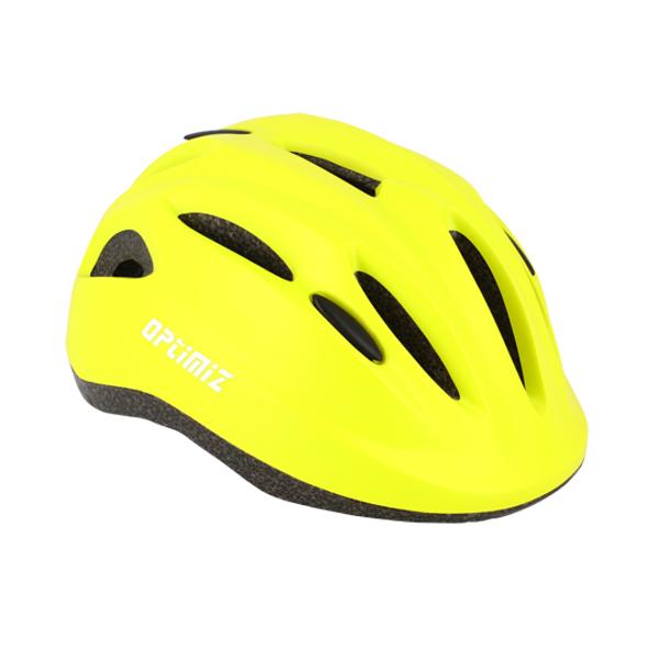 CASQUE ENFANT OPTIMIZ O102 JAUNE MAT AVEC REGLAGE OCCIPITAL 52 / 56 (LED INTEGRE)