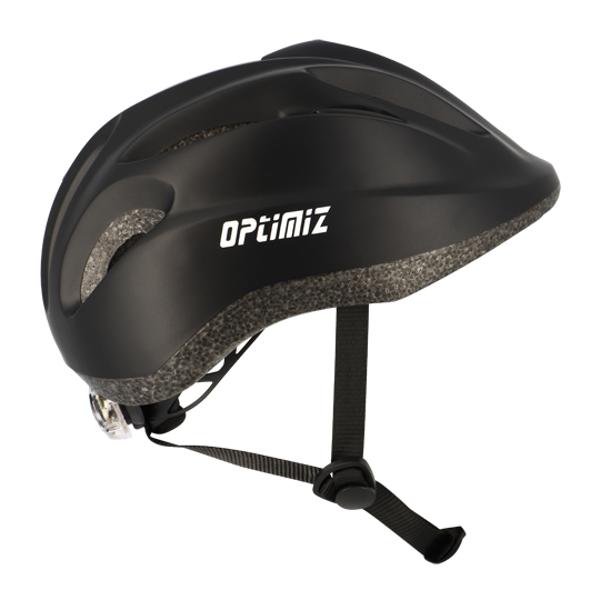 CASQUE ENFANT OPTIMIZ O102 NOIR MAT AVEC REGLAGE OCCIPITAL 52 / 56 (LED INTEGRE)