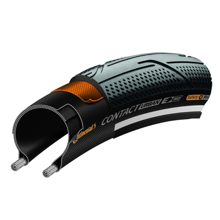 PNEU VTT / URBAIN 27.5X1.60 TR CONTINENTAL CONTACT URBAN TT NOIR (42-584) E-BIKE / VAE 50 KM / H
