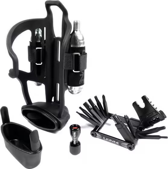 Porte-Bidon Multifonctions Lezyne Flow Storage Cage Loaded Noir