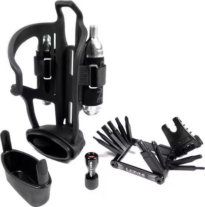 Porte-Bidon Multifonctions Lezyne Flow Storage Cage Loaded Noir