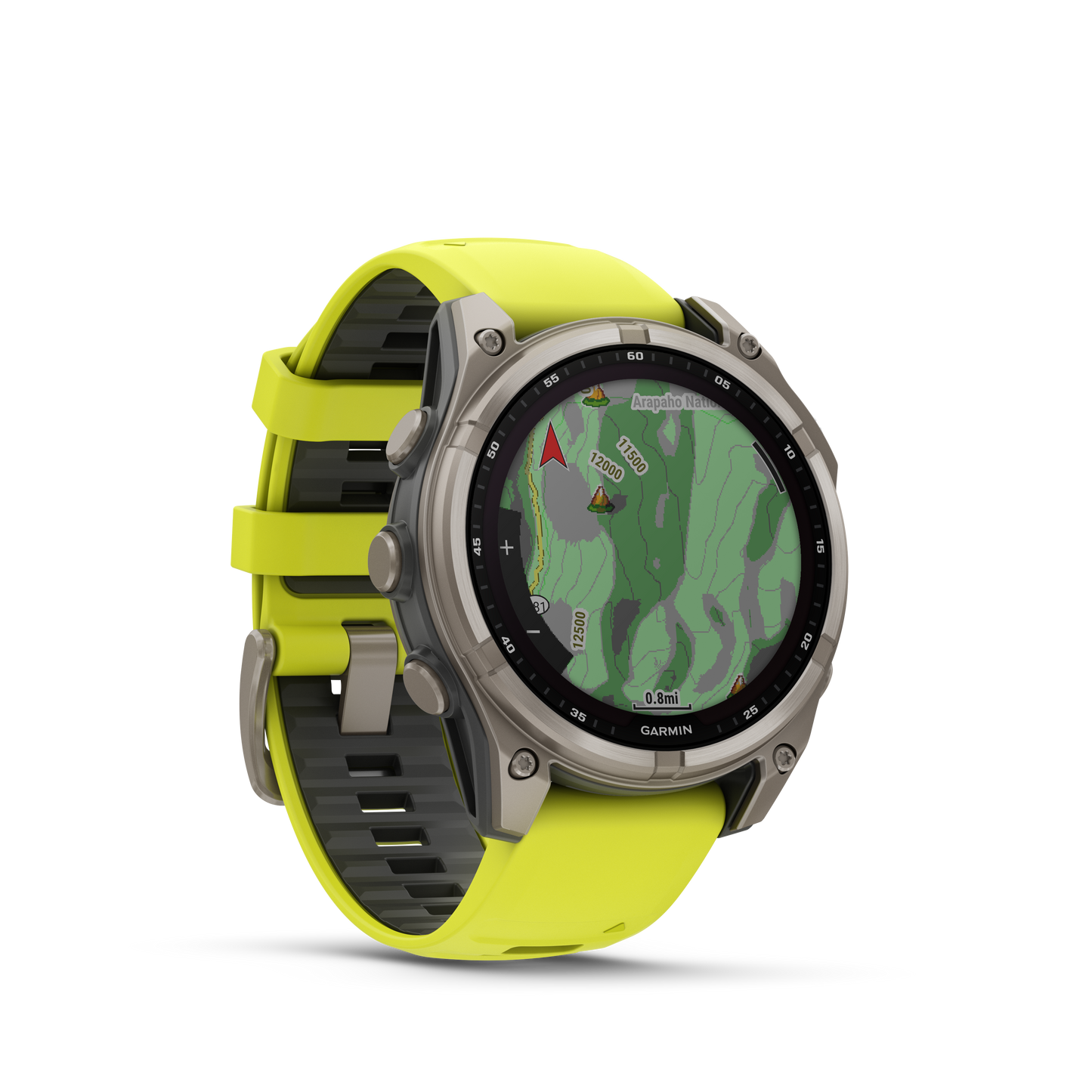 Montre GPS Garmin Fénix 8 Solar - 47 mm Sapphire Titane Carbon Gray DLC avec Bracelet en Silicone Jaune Graphite