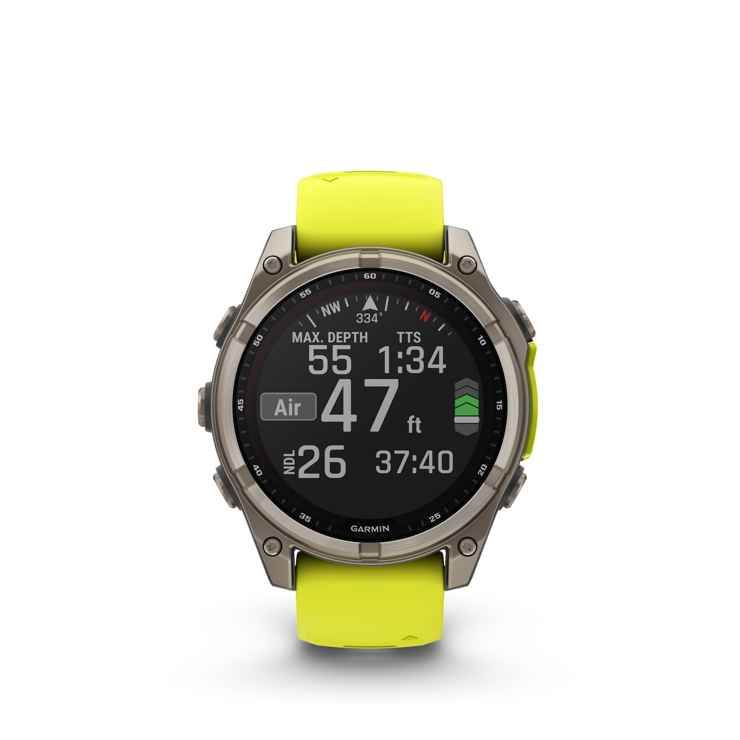 Montre GPS Garmin Fénix 8 Solar - 47 mm Sapphire Titane Carbon Gray DLC avec Bracelet en Silicone Jaune Graphite