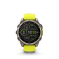 Montre GPS Garmin Fénix 8 Solar - 47 mm Sapphire Titane Carbon Gray DLC avec Bracelet en Silicone Jaune Graphite