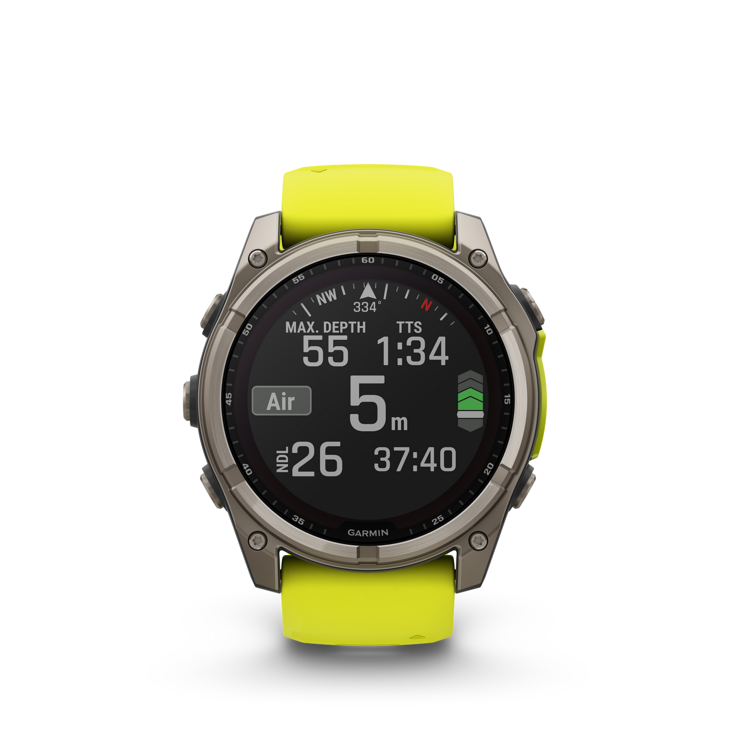 Montre GPS Garmin fēnix® 8 – 51 mm, Solar, Sapphire Sapphire, Titanium avec bracelet en silicone jaune/graphite